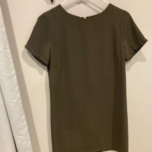 Lulu’s Shift and Shout Mini Shift Dress in Olive Green, SM, gently used